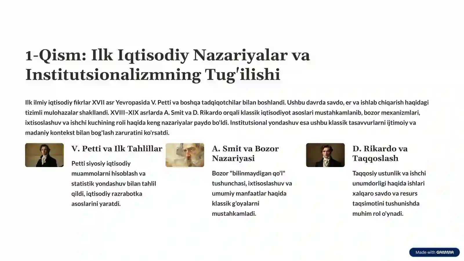 Institutsional Nazariyaning Paydo Bo'lishi va Rivojlanishi 2