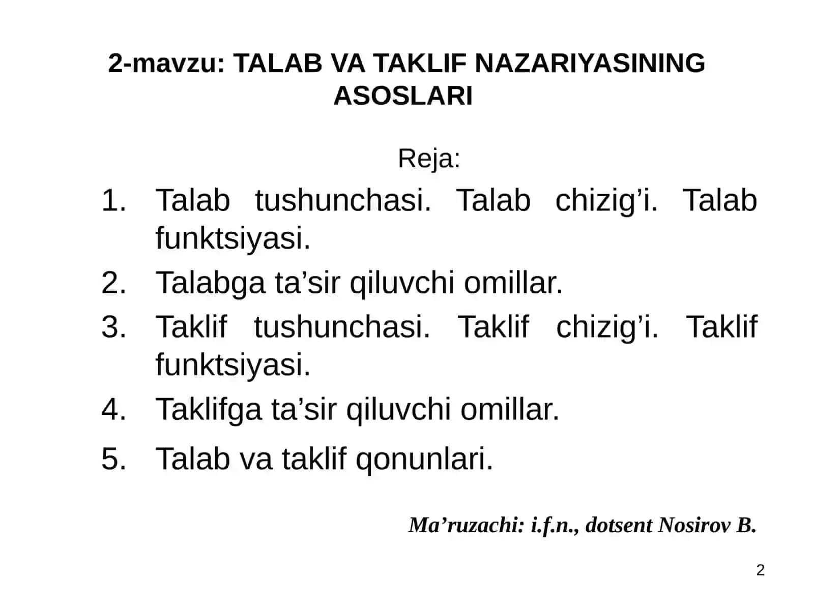 TALAB VA TAKLIFNAZARIYASININGASOSLARI 2