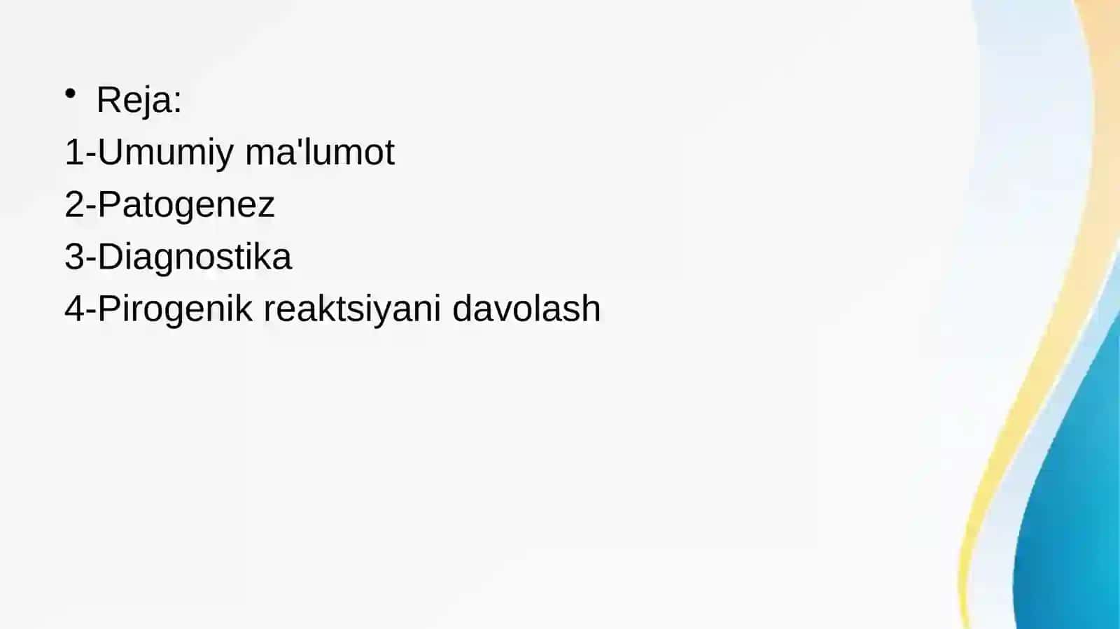 Pirogen reaksiyalar: sabablari, klinikasi va diagnostics,birinchiyordam 2