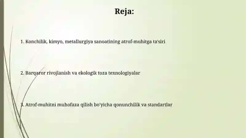 Konchilik, kimyo, metallurgiya sanoati va atrof-muhit muhofazasi 2