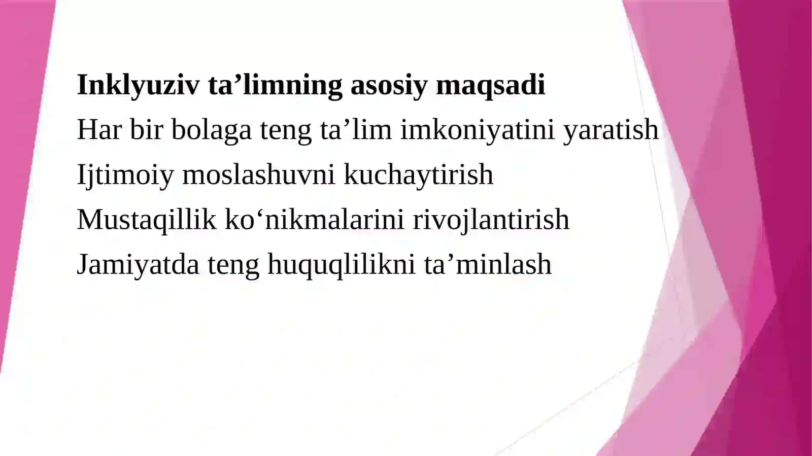Nutqda vatan chaharakatida a’zolari danuq sonib o’lgan bolalarni inkluziv ta’lim sharoiti da o’qitish va tarbiyalash 2