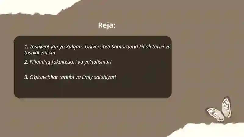 Toshkent Kimyo Xalqaro Universiteti Samarqand Filiali 2