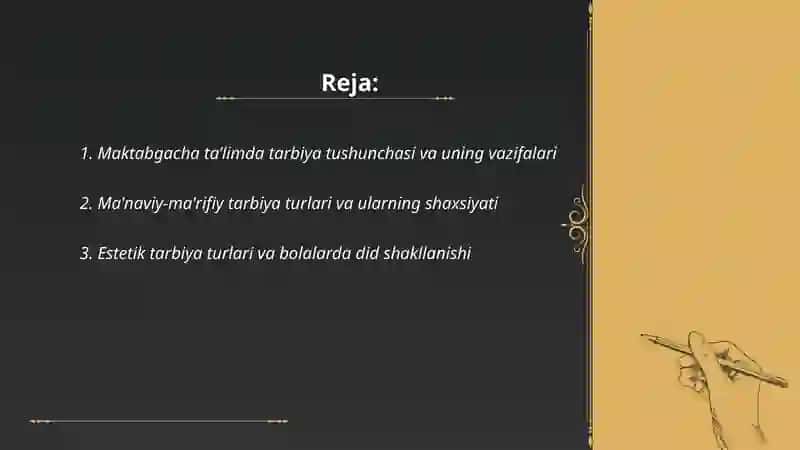 Maktabgacha taʼlimda tarbiya tushunchasi va uning vazifalari 2