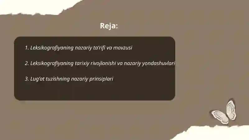 Leksikografiyaning nazariy asoslari 2