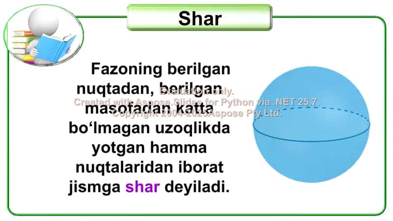 Shar va uning kesimlari 2
