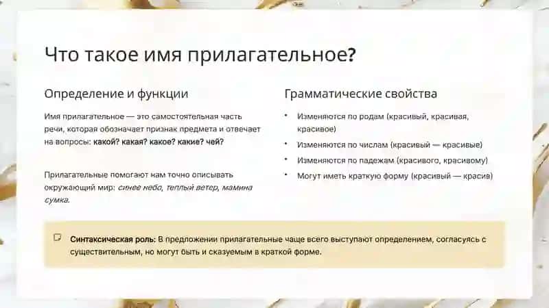 Имя прилагательное как часть речи 2