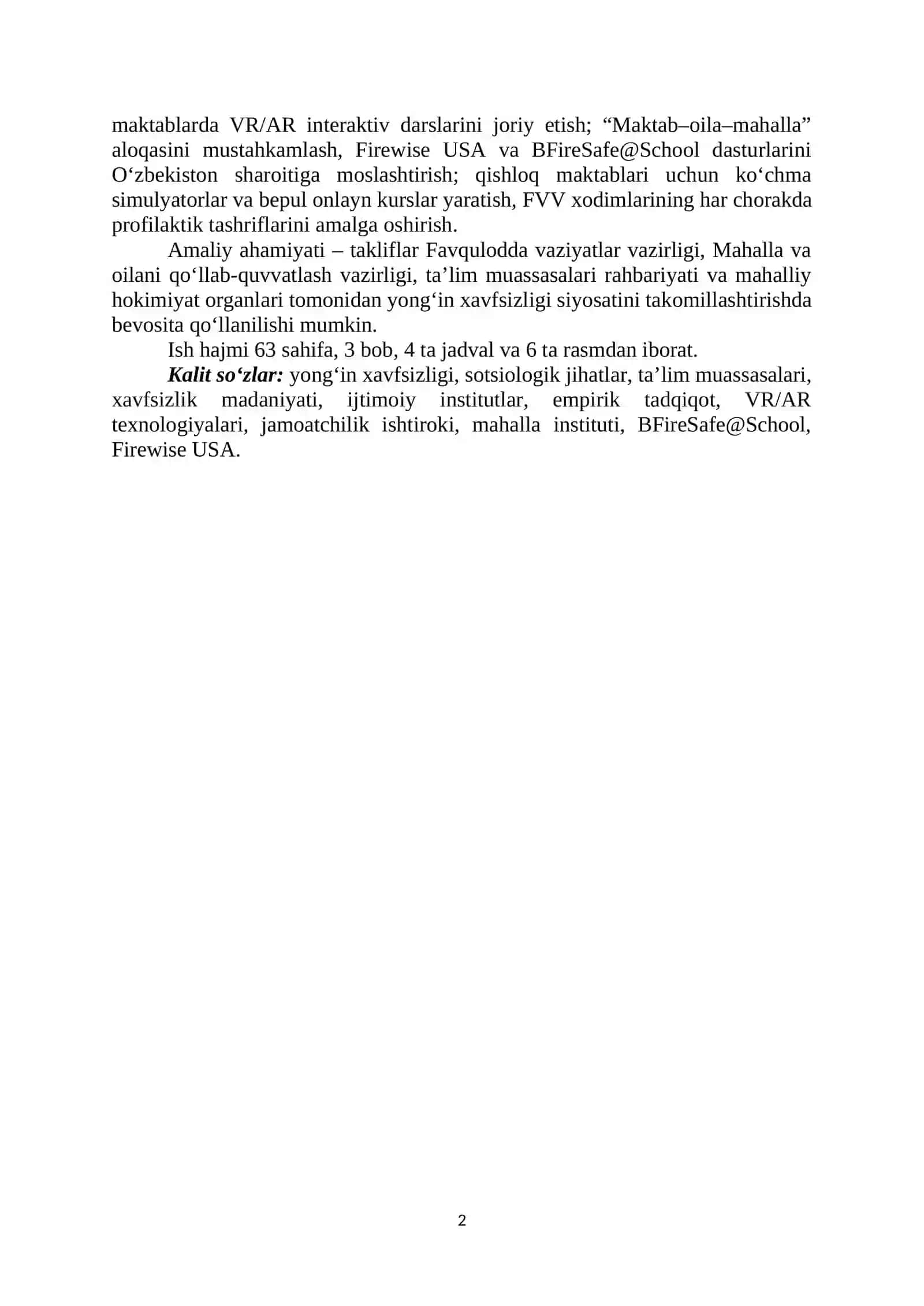 BMI. Hayot faoliyati xavfsizli fani 2