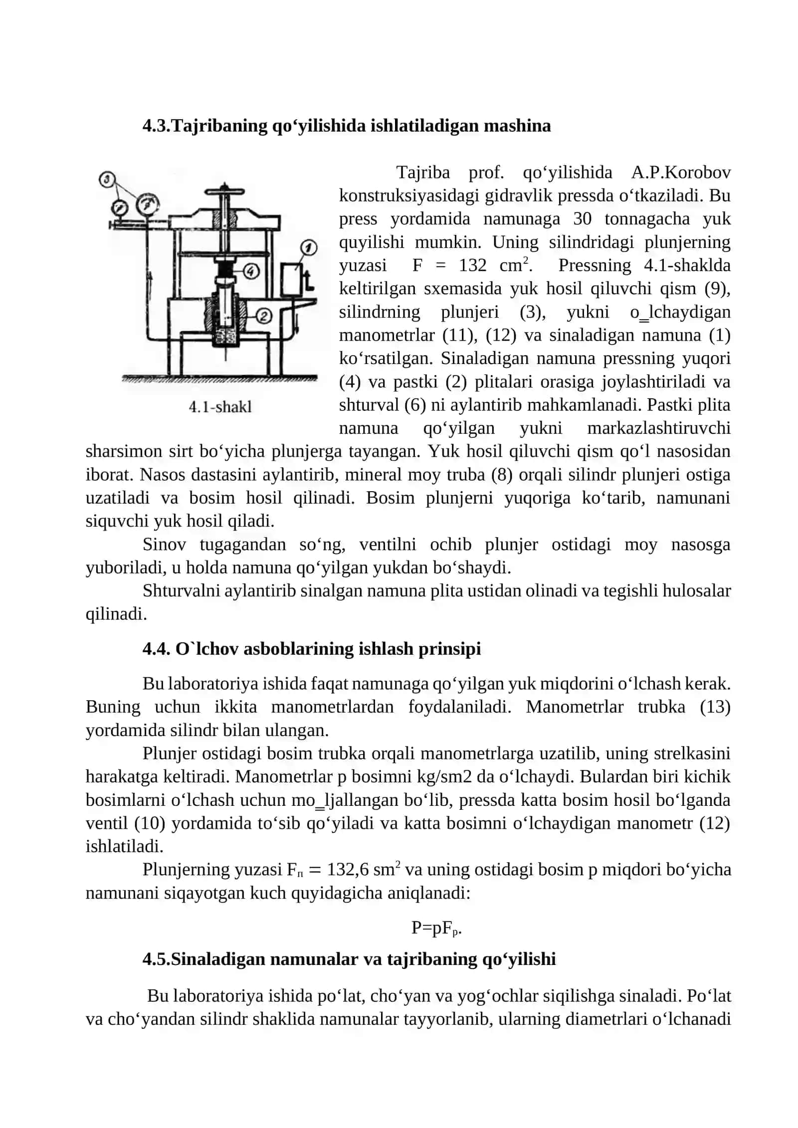 Materiallarni siqilishga sinash 2
