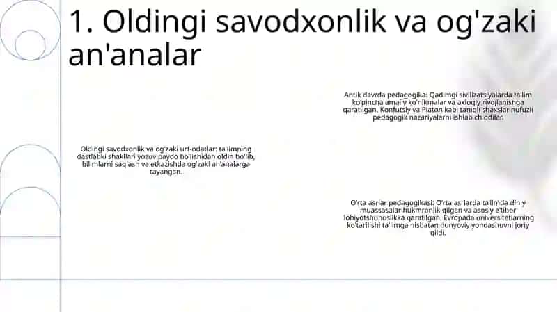 Pedagogika Tarixi Fan Sifatida Eng Qadimgi Davirlardan Vii Asirgacha Talim Tarbiya Va Pedagogik Fikirlar 2
