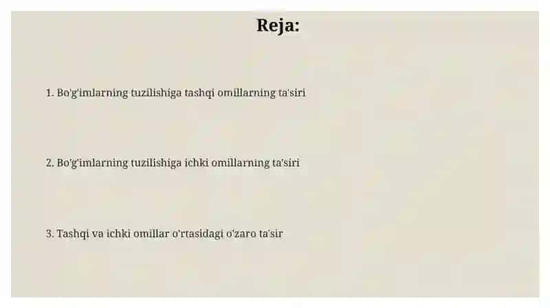 Boʻgʻimlar tuzilishiga tashqi va ichki faktorlarni tasiri 2