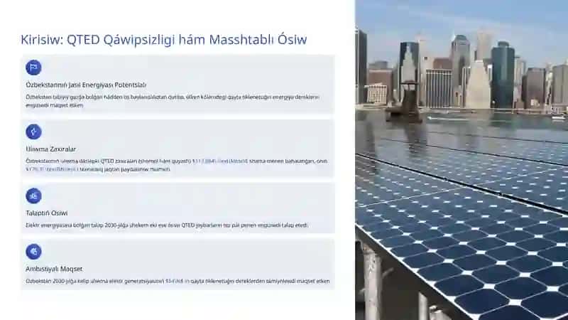 Samal hám Quyash Energiyası Zaxiraları 2