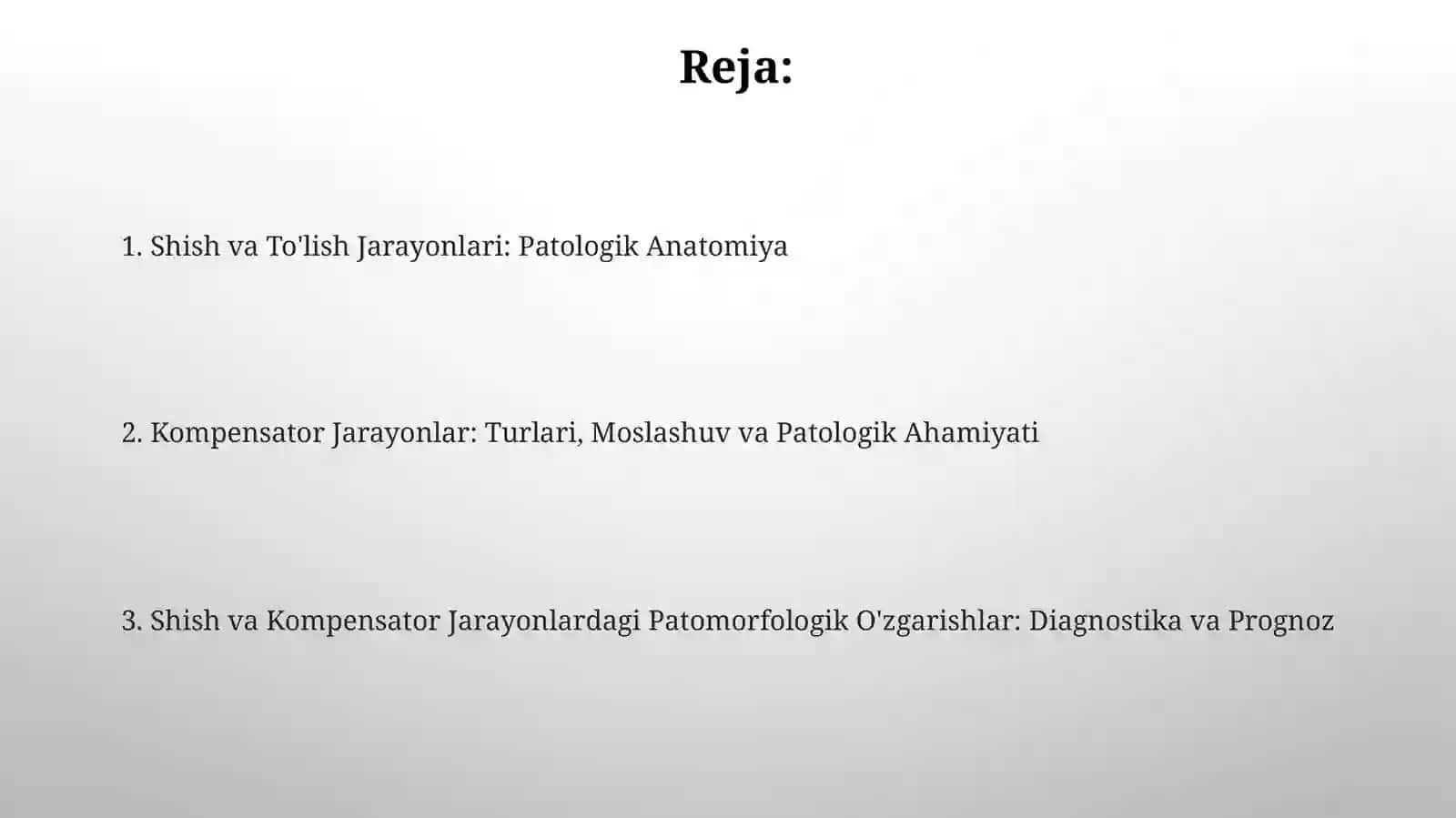 Shish va o’rin to’ldirish jarayonlari 2