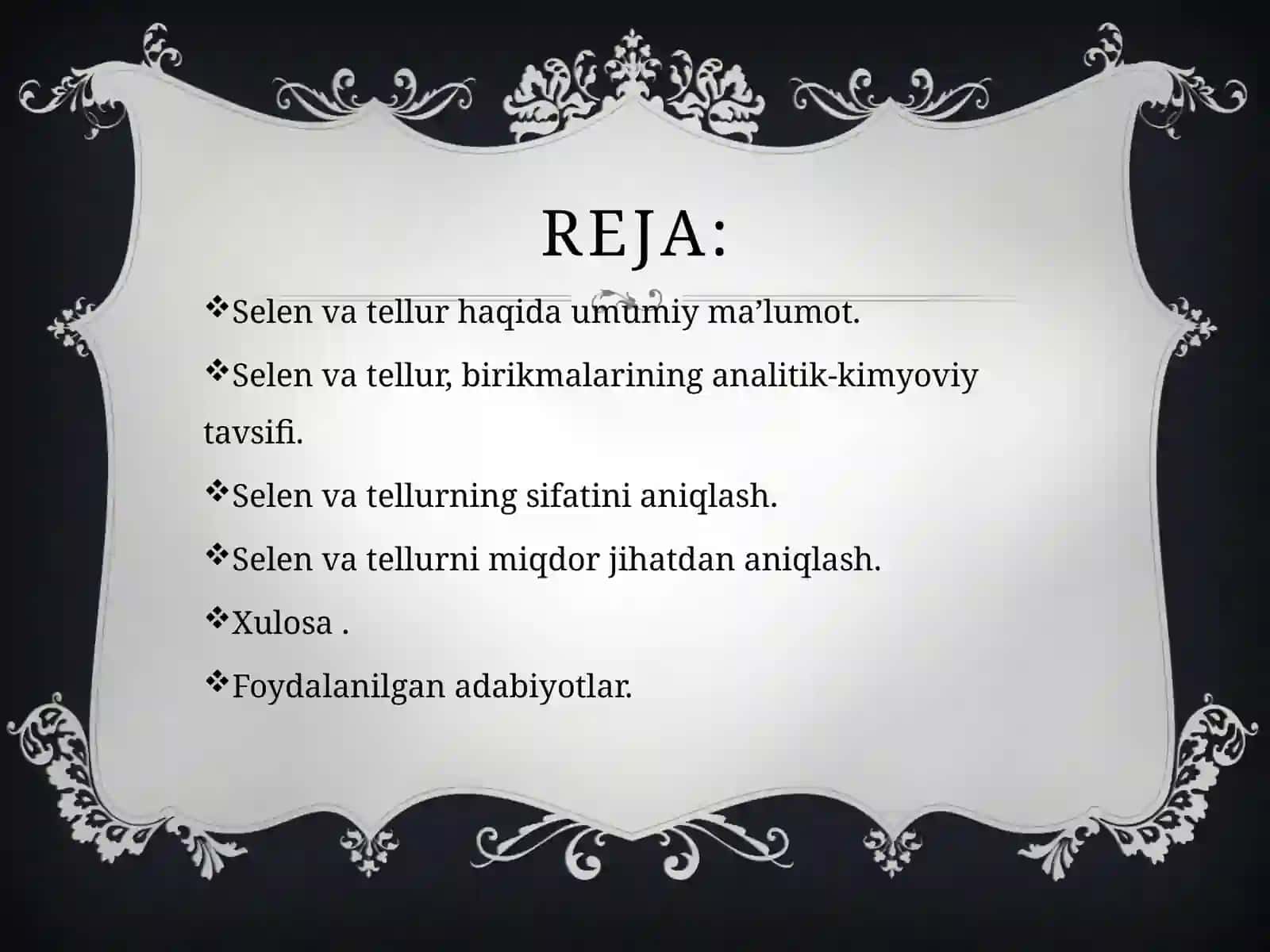 Selen, tellur va ularning birikmalari, olinishi va xossalari 2