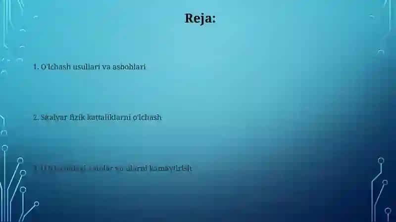 Nieliktirik fizik kattaliklarni oʻlchash 2