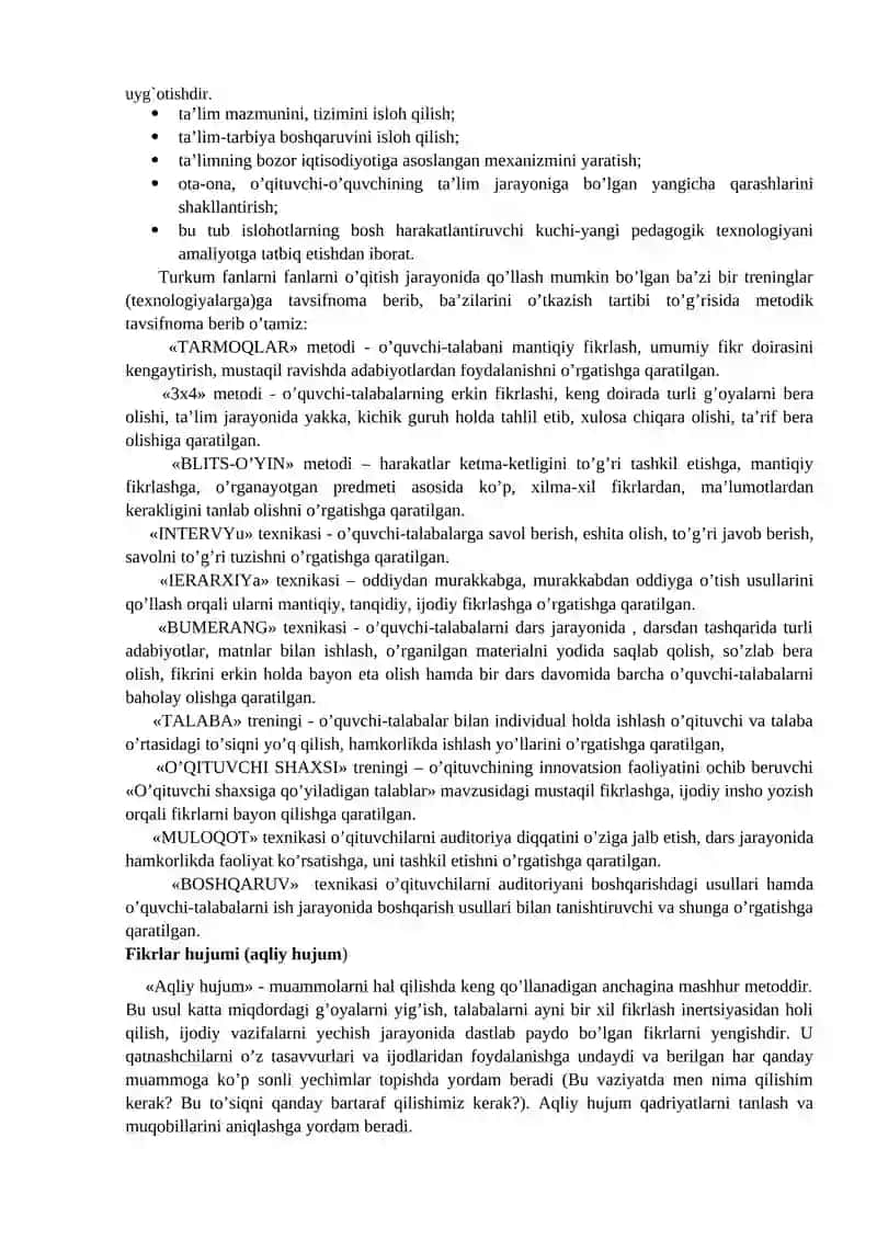 Pedagogik Fikr Tarixi Maktab Amaliyotida O`qituvchi Mahorati Masalalari 2