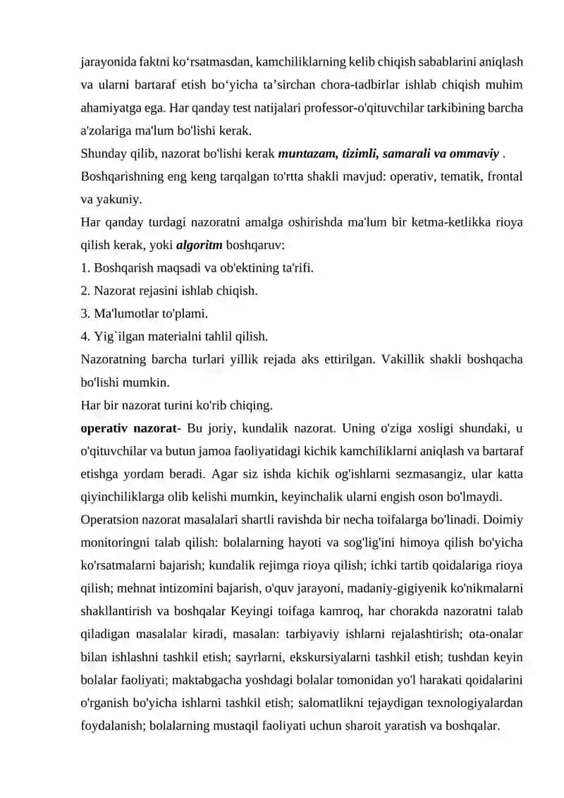 Maktabgacha taʼlimda nazorat turlarini taqqoslash 2
