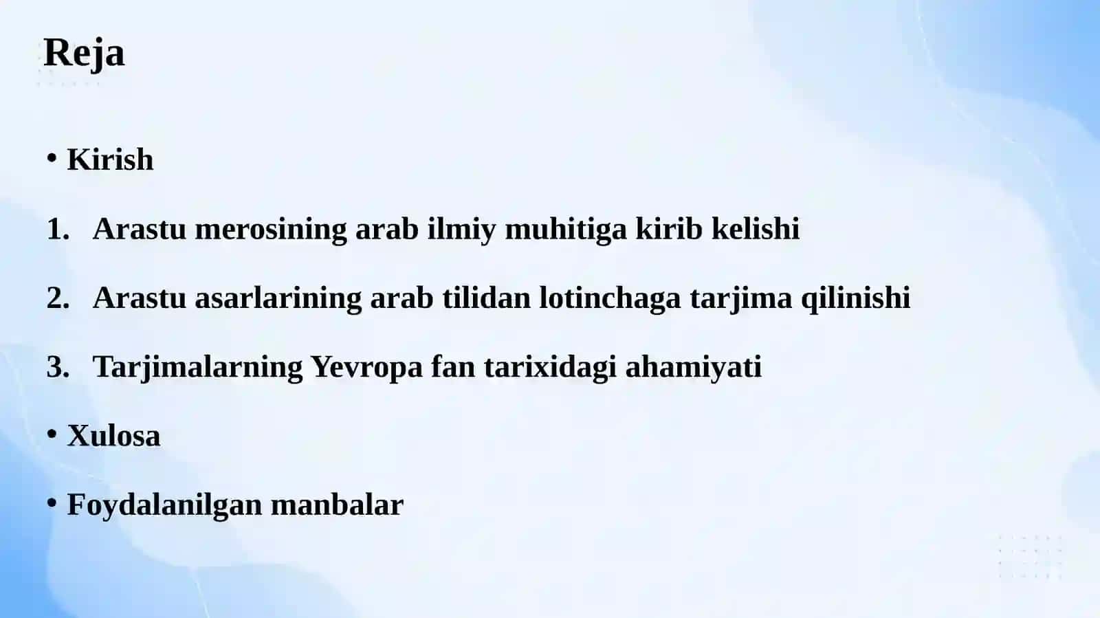 Arastuning arab tilidan lotinchaga tarjima qilingan asarlari va ularning fan tarixi 2