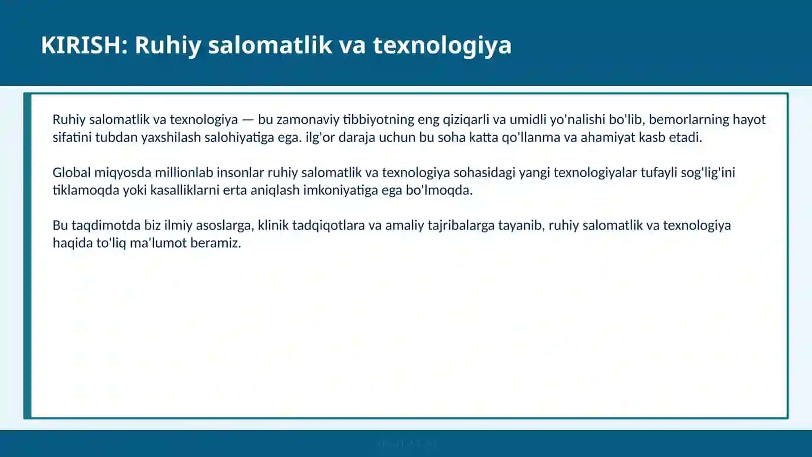 Ruhiy salomatlik va texnologiya 2