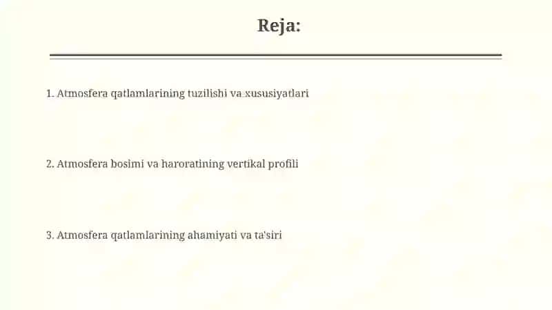 Atmosfera qavatlarining tuzilishi va xususiyatlari 2