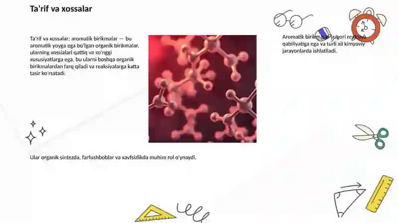 Aromatik birikmalarning reaksiyalari va ularning ahamiyati 2