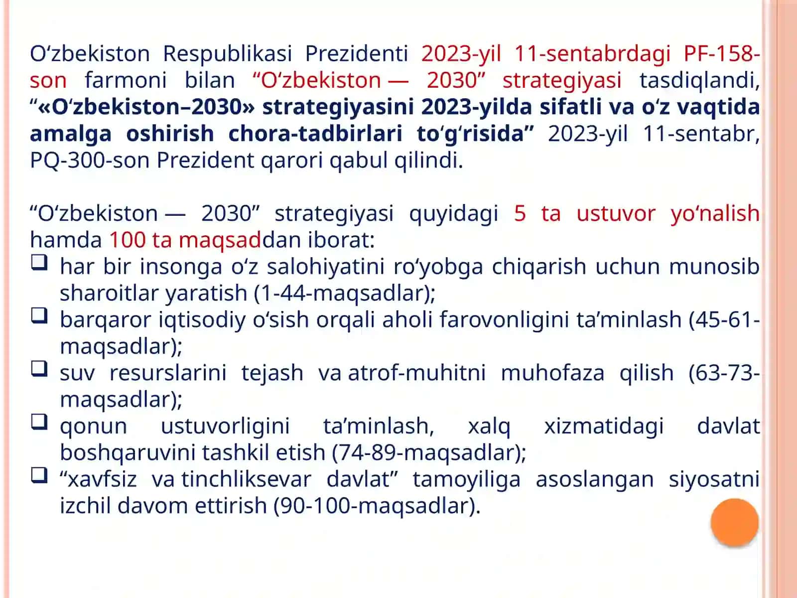 “O‘zbekiston — 2030” strategiyasi — xalq strategiyasi 2