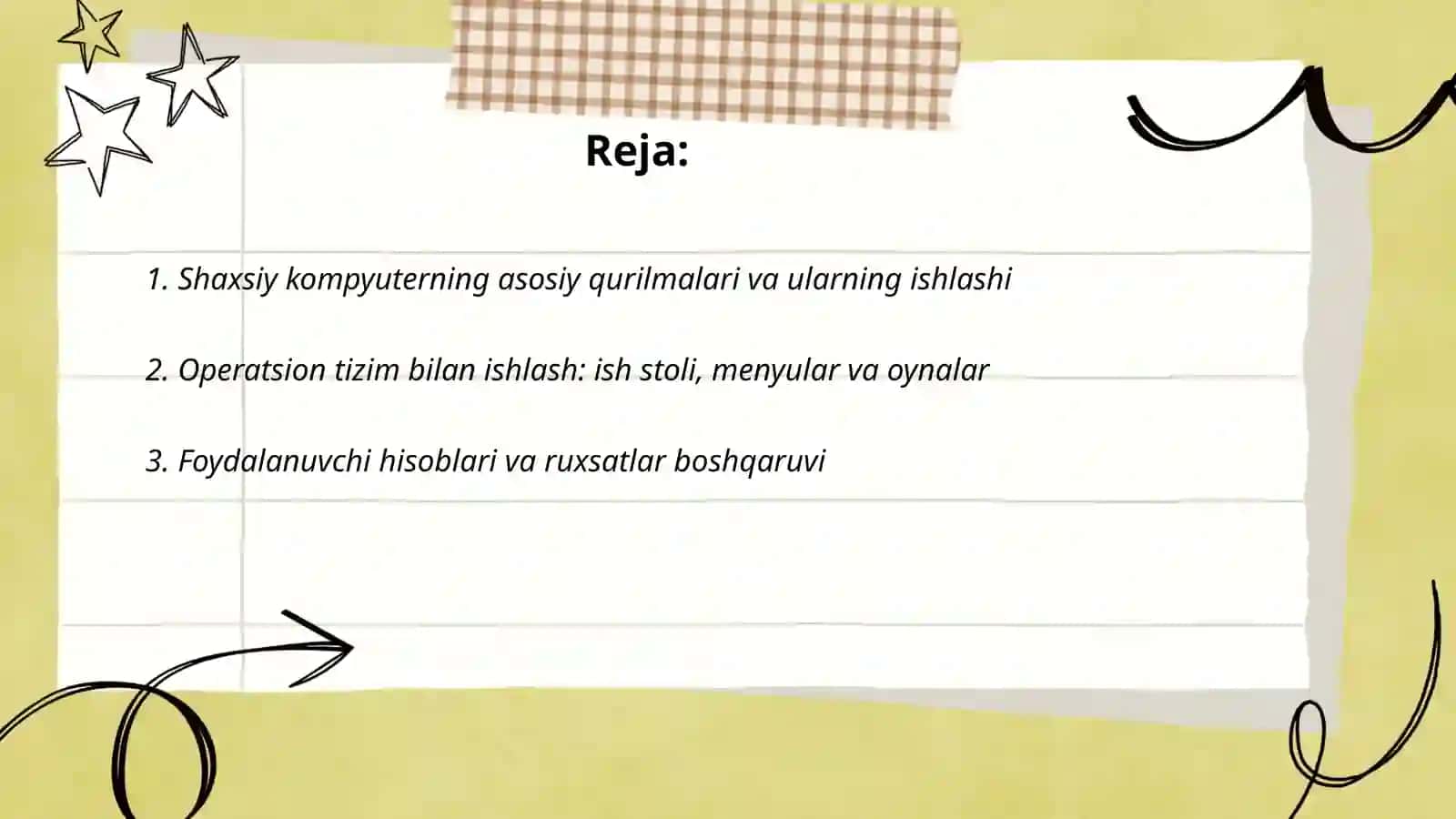 Shaxsiy kompyuterda foydalanuvchi darajasida ishlash 2
