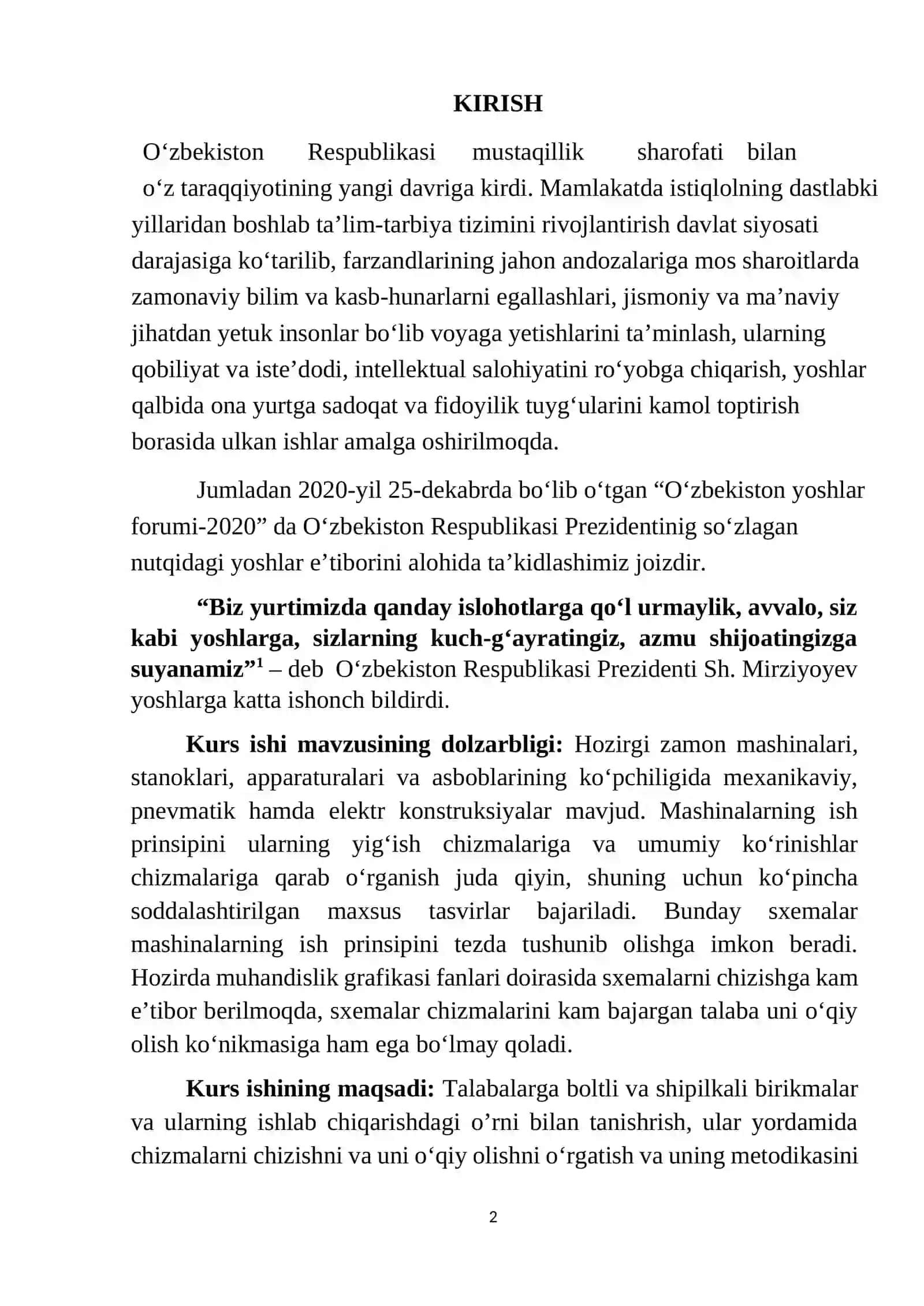BOLTLI VA SHIPILKALI BIRIKMALAR VA ULARNING ISHLAB CHIQARISHDAGI O’RNI 2