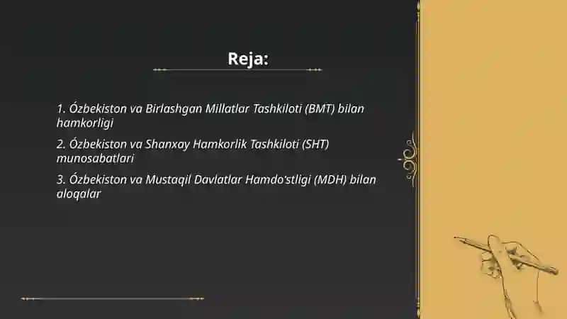 Ózbekistonning xalqaro tashkilotlar bilan aloqalari 2