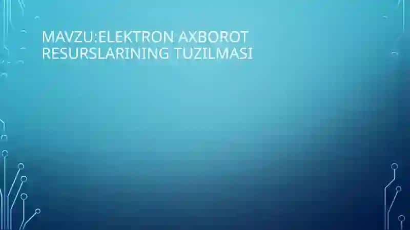 Elektron axborot resurslarining tuzilmasi 2