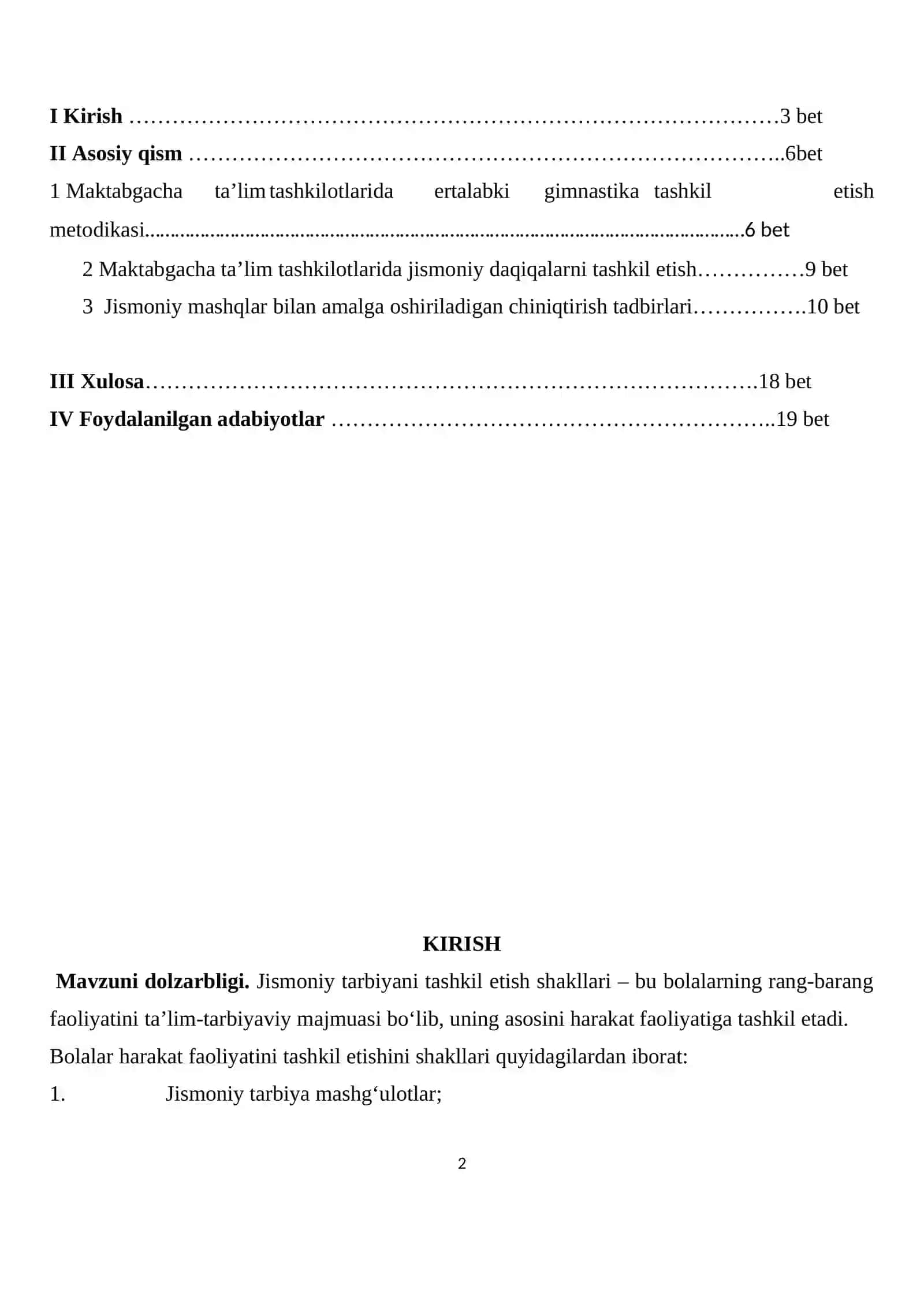 Jismoniy tarbiyani tashkil etish 2