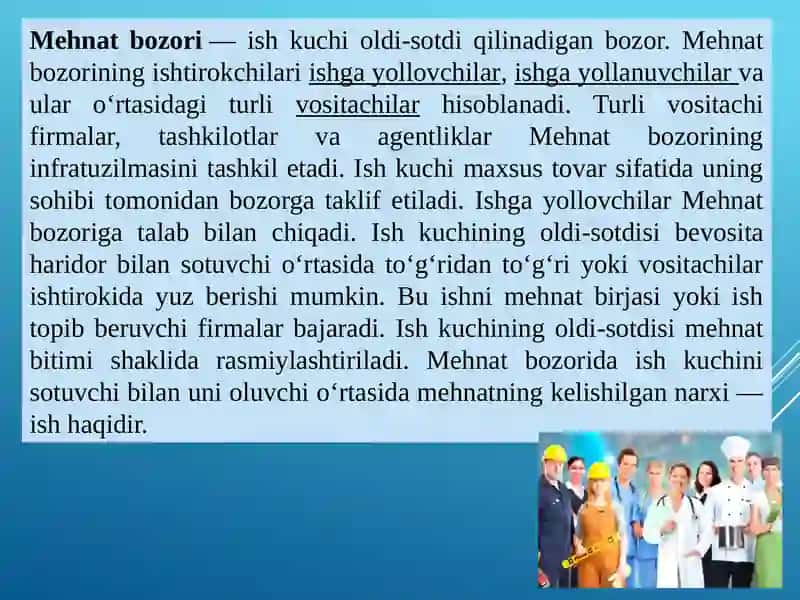 Mehnat bozori, uning mohiyati va ishlash mexanizmi 2