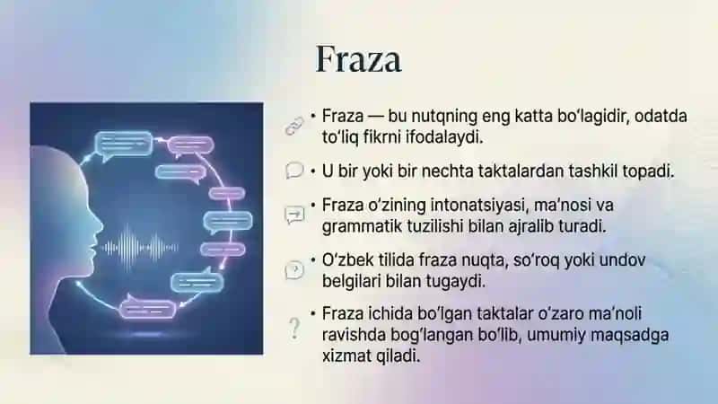 Nutqning fonetik bo‘linishi. Fraza, takt, bo‘g‘in, tovush 2