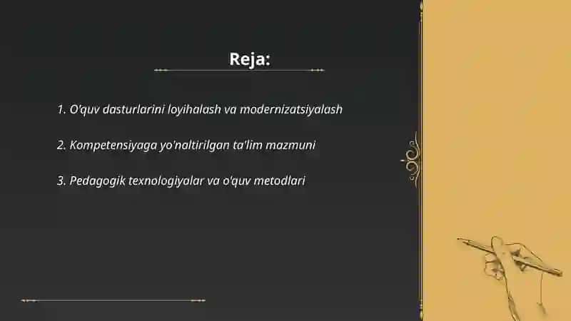 O'quv Dasturlari loyihalash va modernizatsiyalash 2