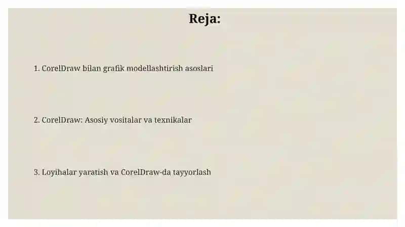 CorelDraw bilan grafik modellashtirish asoslari 2