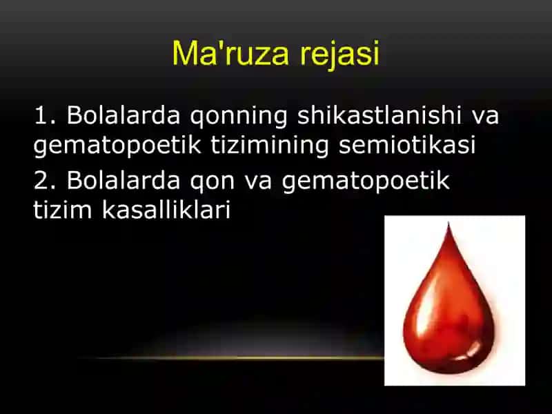 Bolalarda qon va qon aylanish a'zolari kasalliklari semiotikasi 2