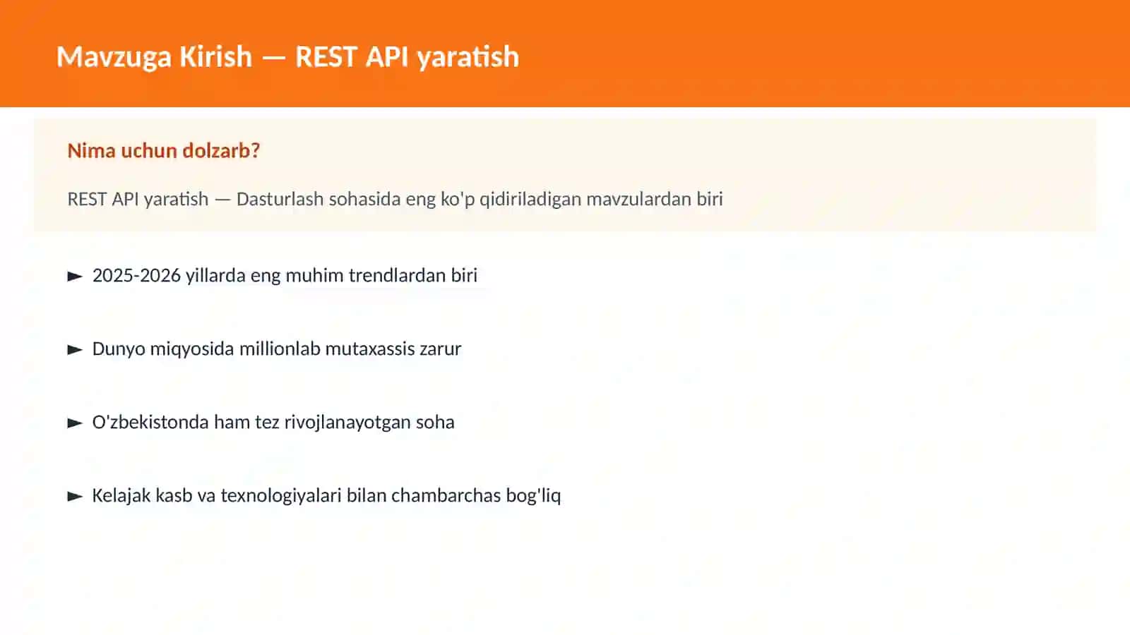 DASTURLASH | JAVASCRIPT VA WEB 2