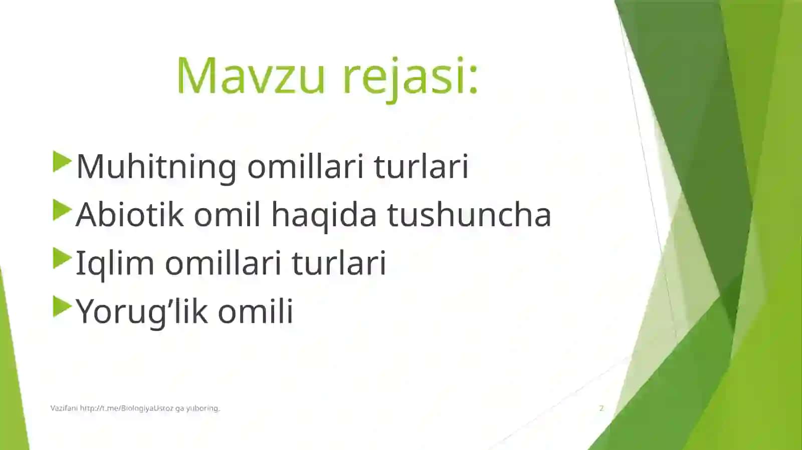 Muhitning abiotik omillari 2
