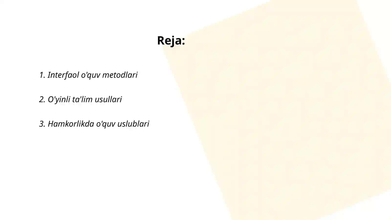 Interfaol o'quv metodlari 2