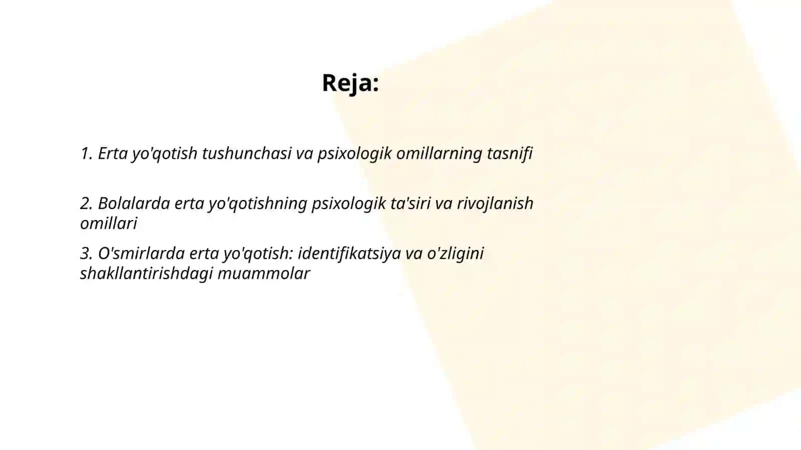 Erta yóqotishning pisxologik omillari 2