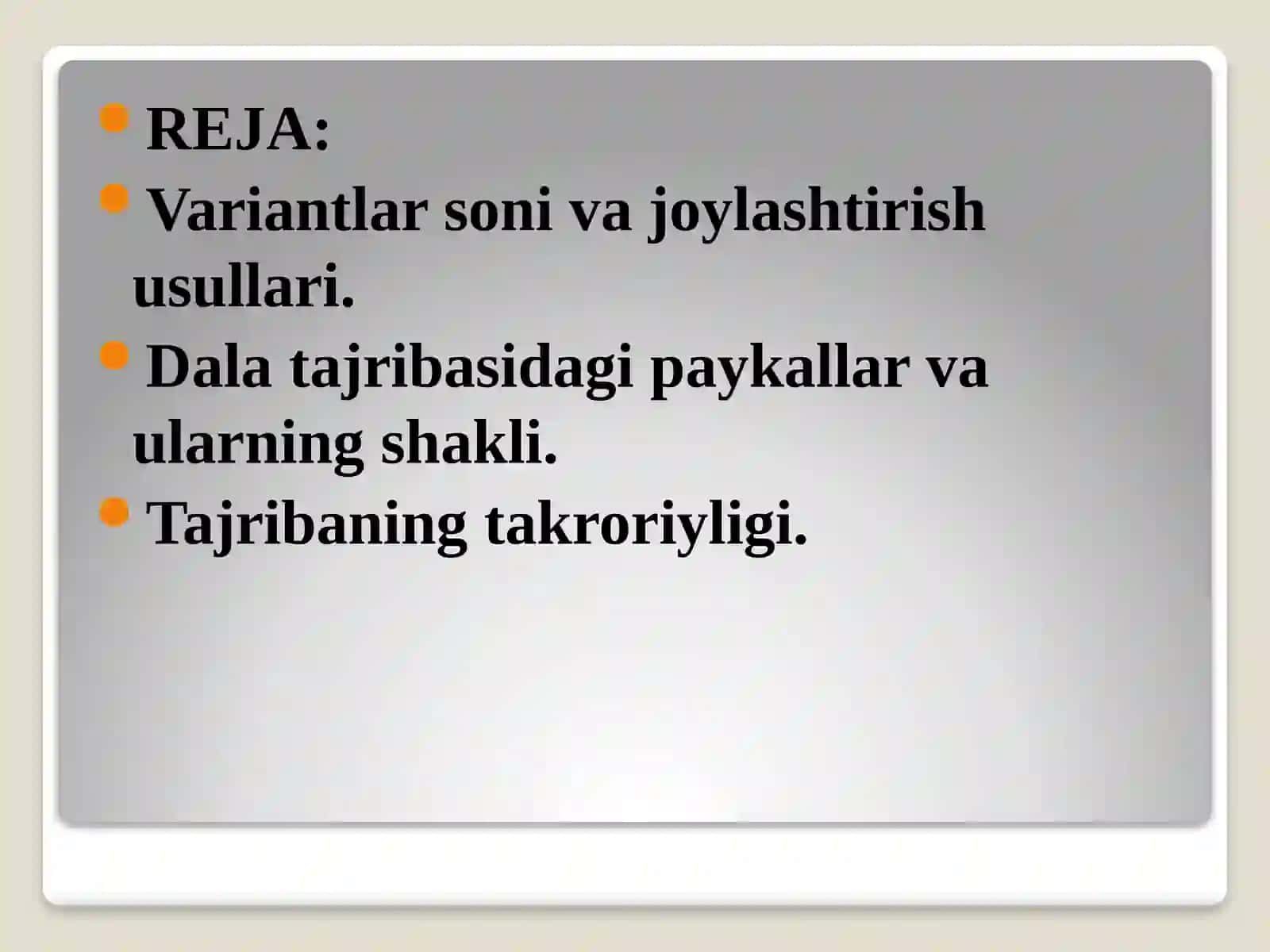 DALA TAJRIBASINING TARKIBIY QISMLARI 2
