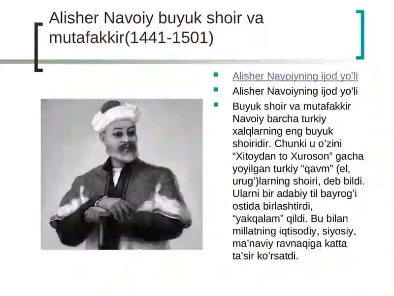 ALISHER NAVOIYNING HAYOTI VA IJODI 2