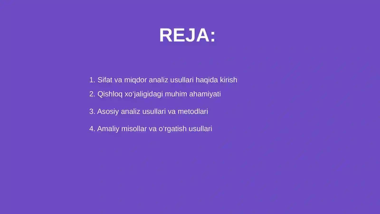 Sifat va miqdor analiz usullari 2