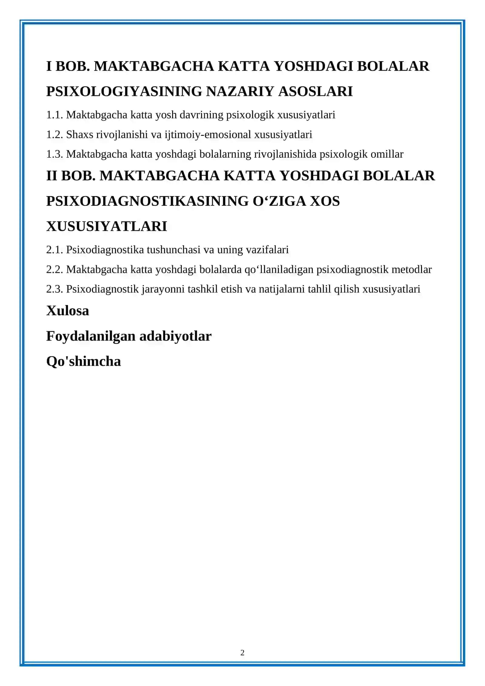 Maktabgacha katta yoshdagi bolalar psixodiagnostikasi 2