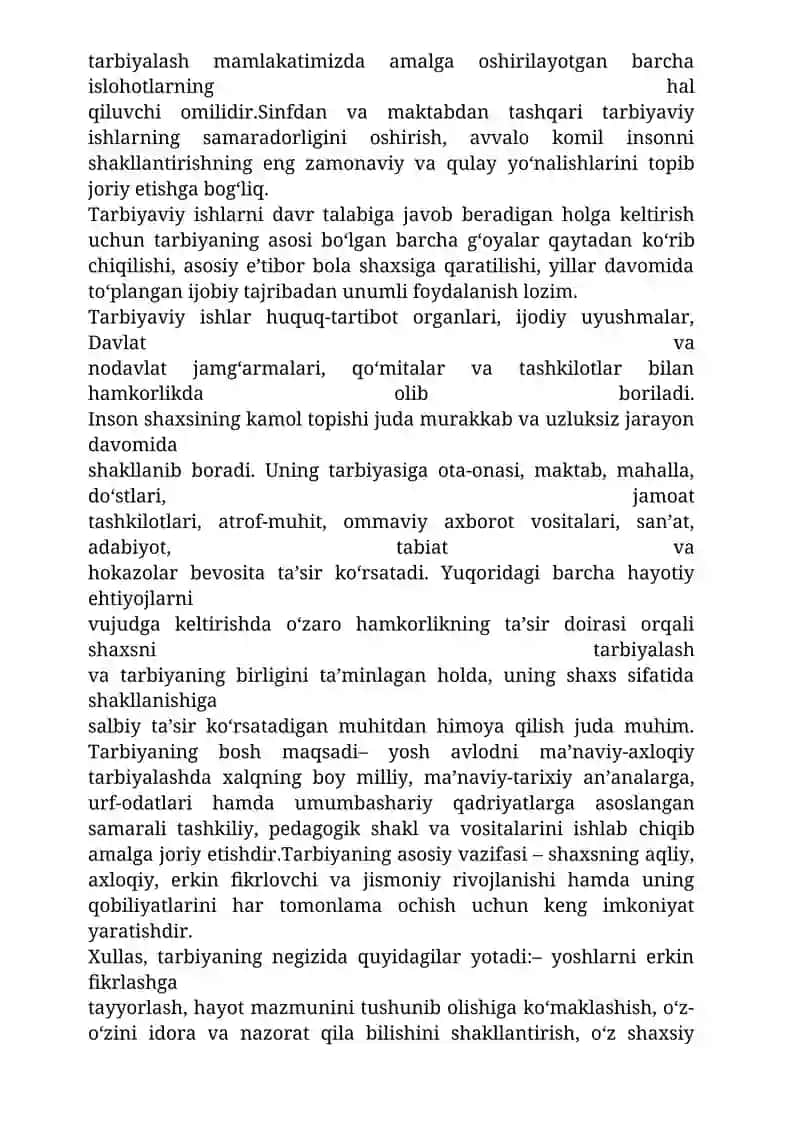 Sinfdan va maktabdan tashqari ishlarni rejalashtirish metodikasi 2