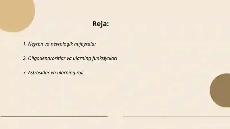 Neyron va nevrologik hujayralar 2