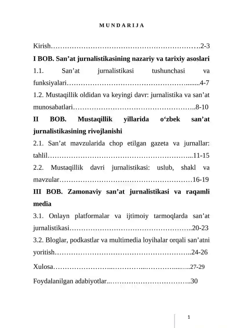 O‘ZBEK SAN’AT JURNALISTIKASI MUSTAQILLIK YILLARIDA 2
