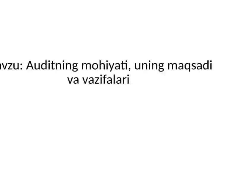 Auditning mohiyati,uning maqsadi va vazifalari 2