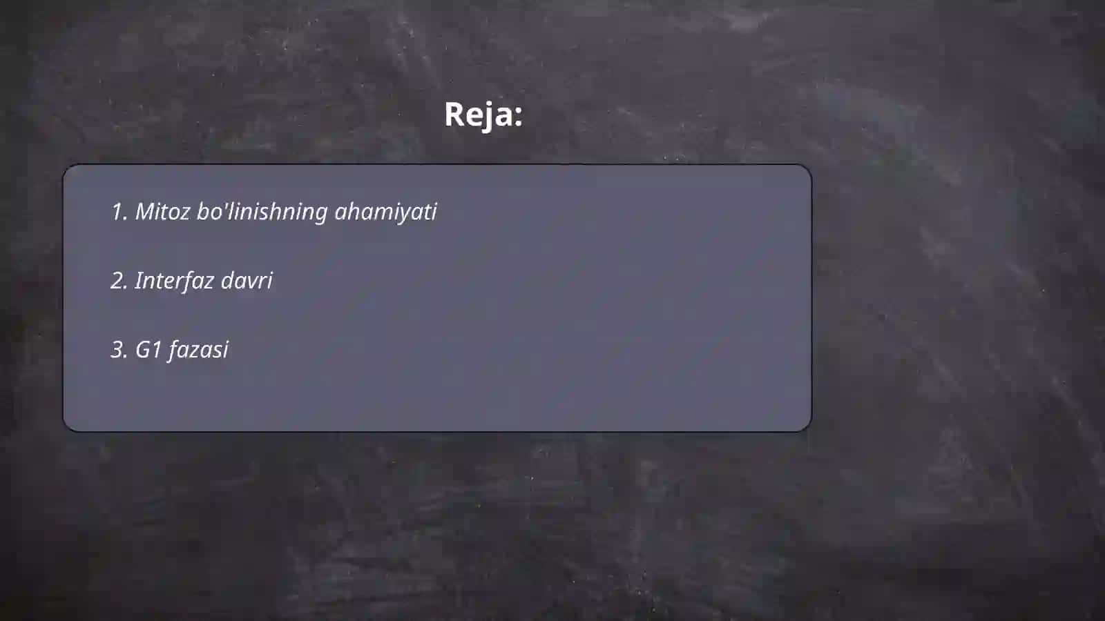Mitoz interfazaga tayyorgarlik bosqichi 2
