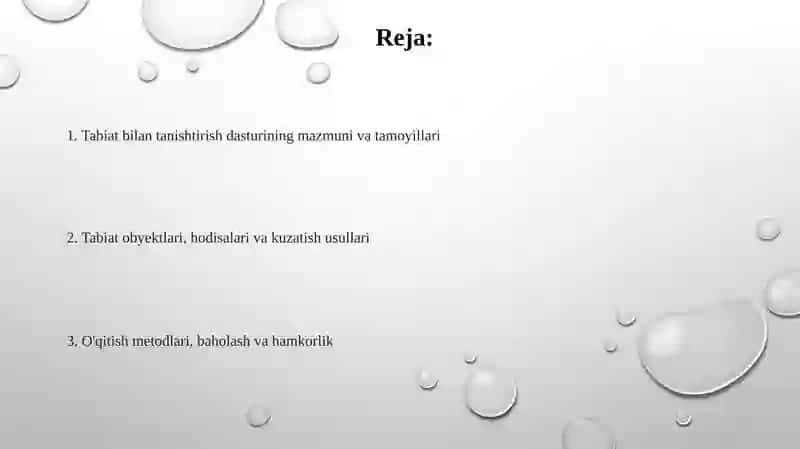 Tabiat bilan tanishtirish dasturining mazmuni va tamoyillari 2