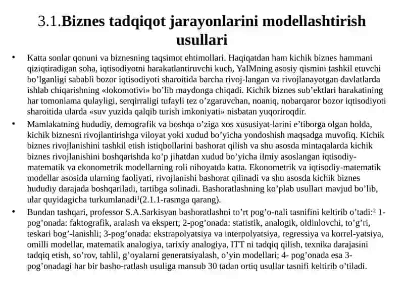 Biznesni tadqiq etish usullarini tanlash 2